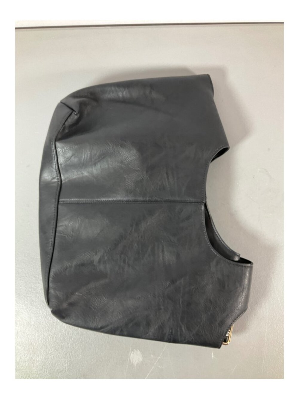 ahdorned Faux Leather 2-in-1 Hobo Bag - Black with Interior Pouch and Lining